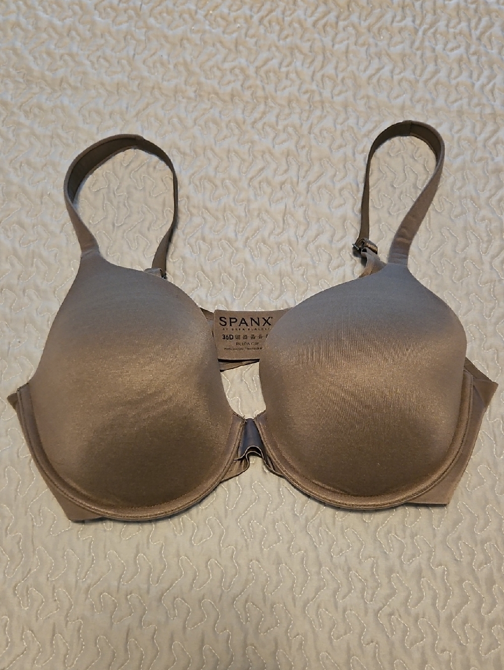 SPANX BRA 36D PILLOW CUP BROWNISH IN COLOR